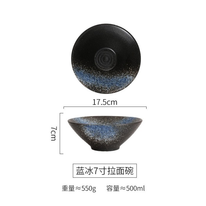 

ASHOME Mangkuk Keramik Ramen Jepang Galaxy stone Collection / Mangkuk - BLUE 7