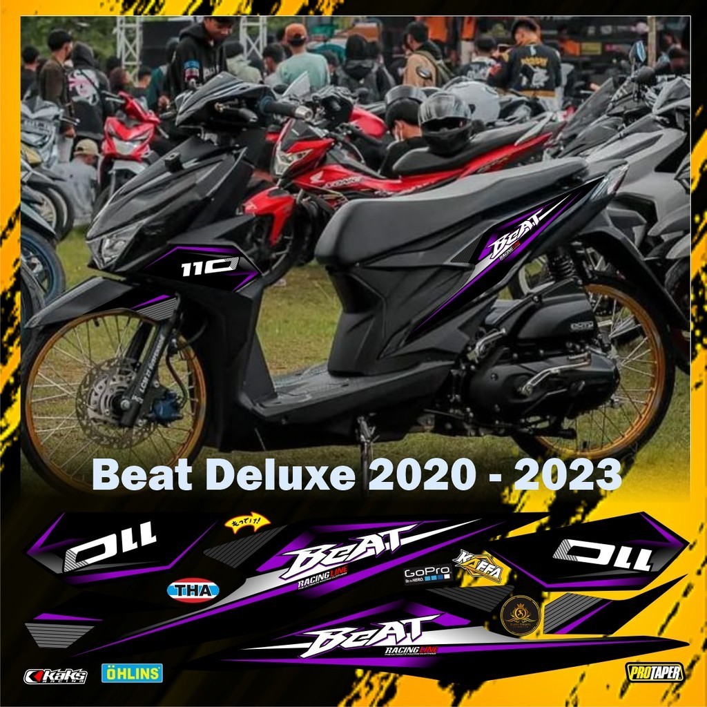 LIS Sticker Beat Deluxe Striping Variasi Beat Street Baru Deluxe List Polet Ungu VARIASI