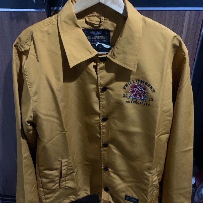 Original Phillip Works Windbreaker Jacket Jaket Phillipworks Mustard