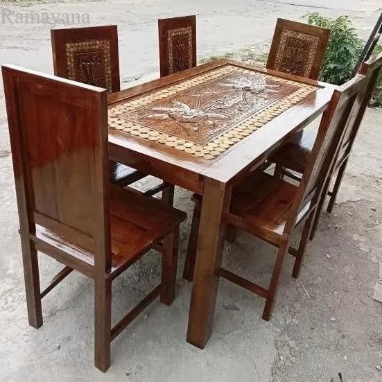 

Meja Makan Kayu Jati Ukir Flamboyan 6 Kursi (Promo Harga) Chaniishop78 Murah