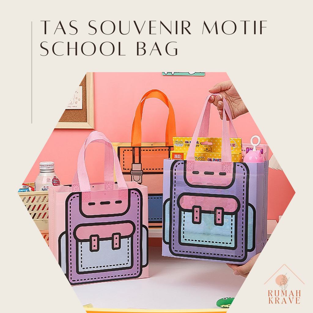 

RUMAH KRAVE - Tas Souvenir Kado Motif School Bag Tas Bekal