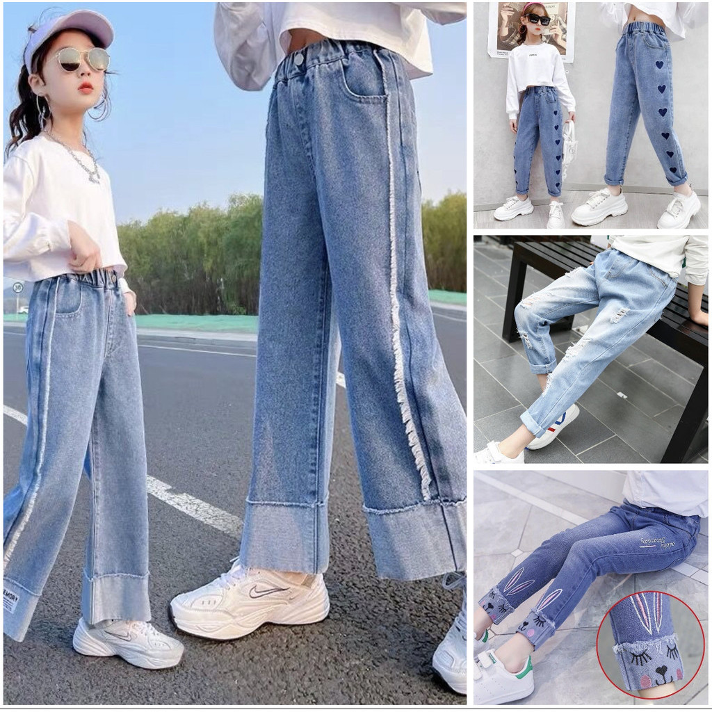 Kieskids Celana Panjang Jeans Anak Perempuan Biru Ukuran 130