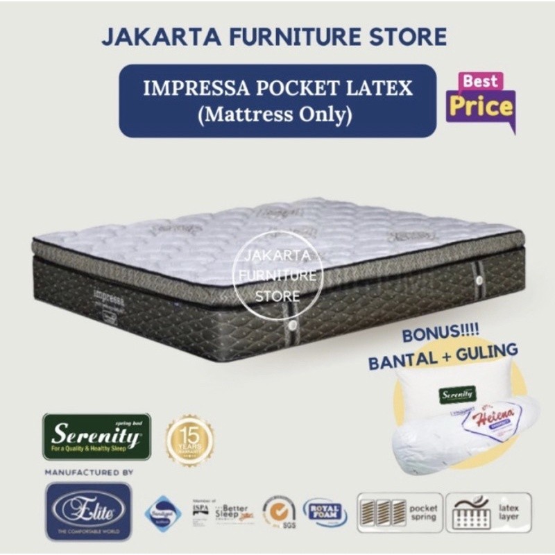 promo diskon spesail Springbed Elite Serenity Impressa Pocket Latex uk.160x200 ( Hanya Kasur )