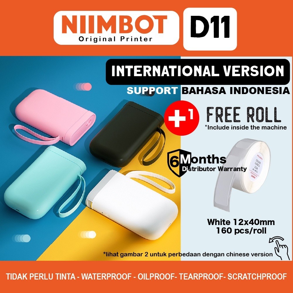 

[NEW ARRIVAL] Free Label Niimbot D11 Mini Portable Wireless Bluetooth Label Thermal Printer