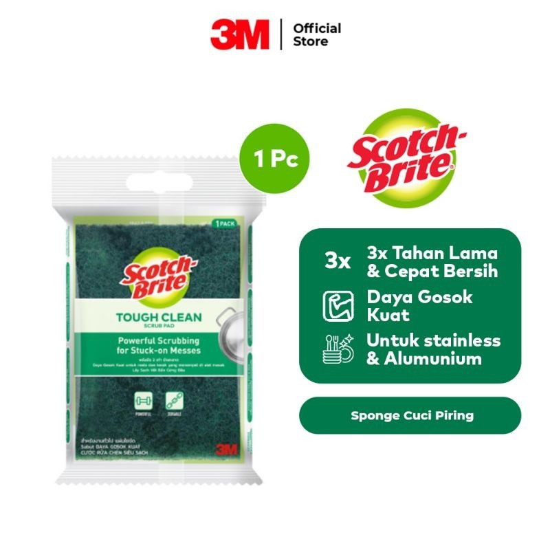 Tapas Hijau Scotch brite 3M Tapas Cuci Piring Kasar Sabut Tapas Cuci Peralatan Makan