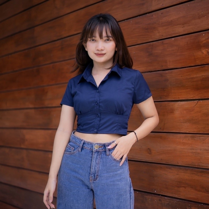 [LOURRA] Sylvie Corset Short// Kemeja Korset Crop Top