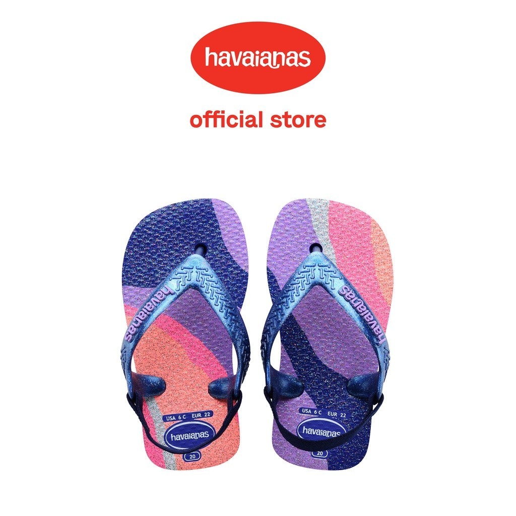 Havaianas Slim Palette Glow Marine Blue Baby Sandals - Sandal Anak