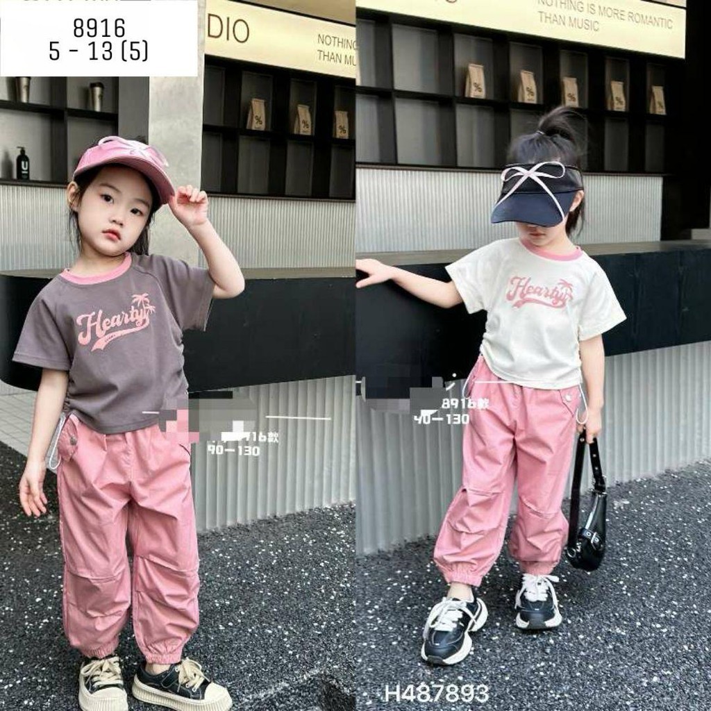 [BISA COD] SETELAN KAOS ANAK CEWEK CELANA PANJANG