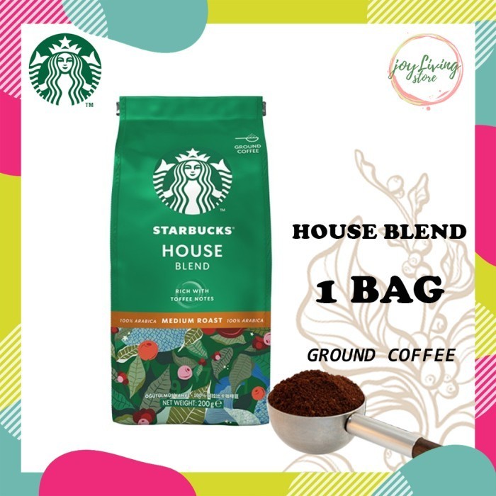 

[Coffee New] Kopi Bubuk Starbucks House Blend Medium Roast Coffee Sachet Bag 200 gr - PAKET 1 BAG