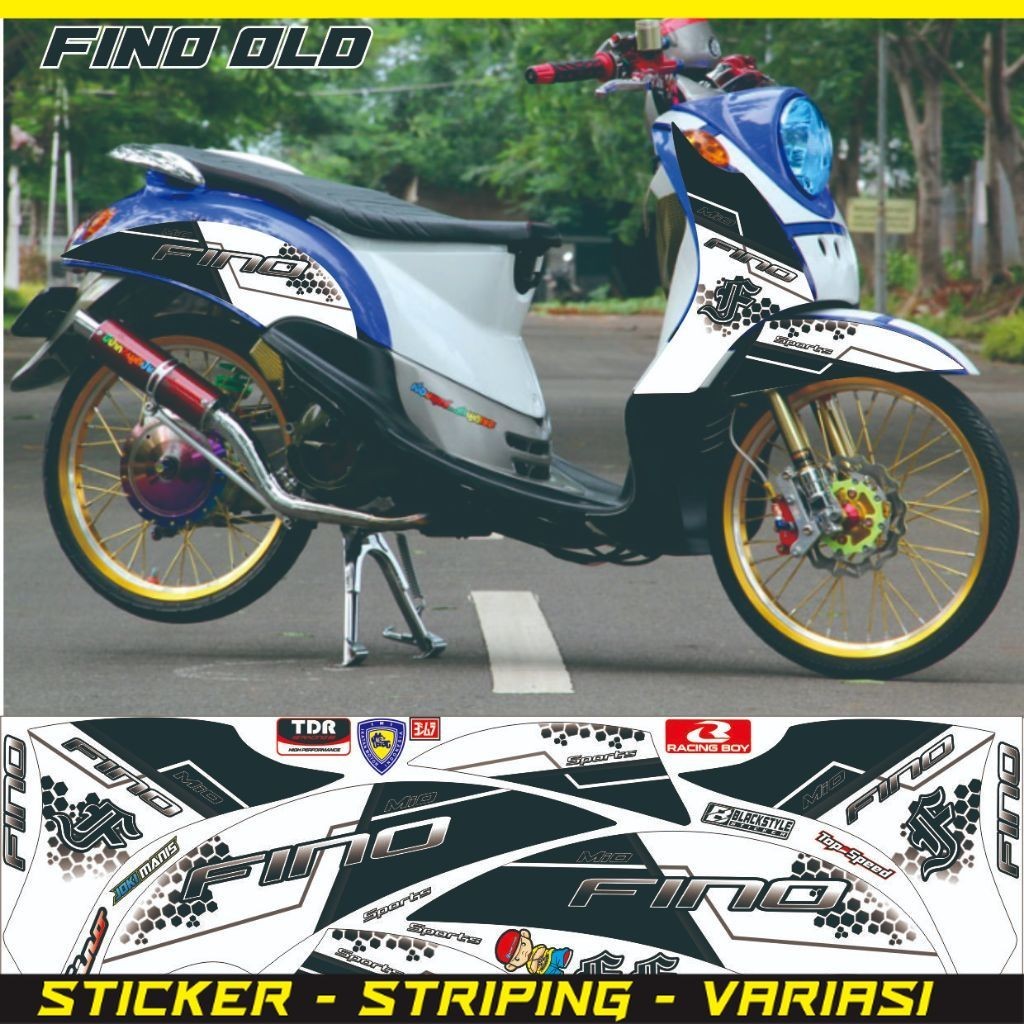 VARIASI STIKER VARIASI MOTOR MIO FINO OLD CARBU STIKER FINO KARBU VARIASI MOTIF SIMPLE VARIASI STRIP