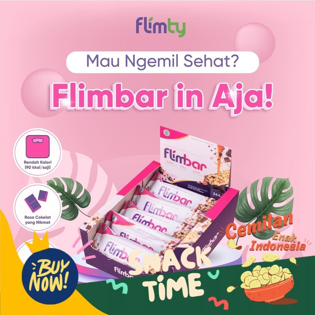 

Special Diskon Flimbar (Snack Sehat) by Flimty - 1 Box ( 12 Pcs ) - Coklat Sereal Granola Oat Multigrain