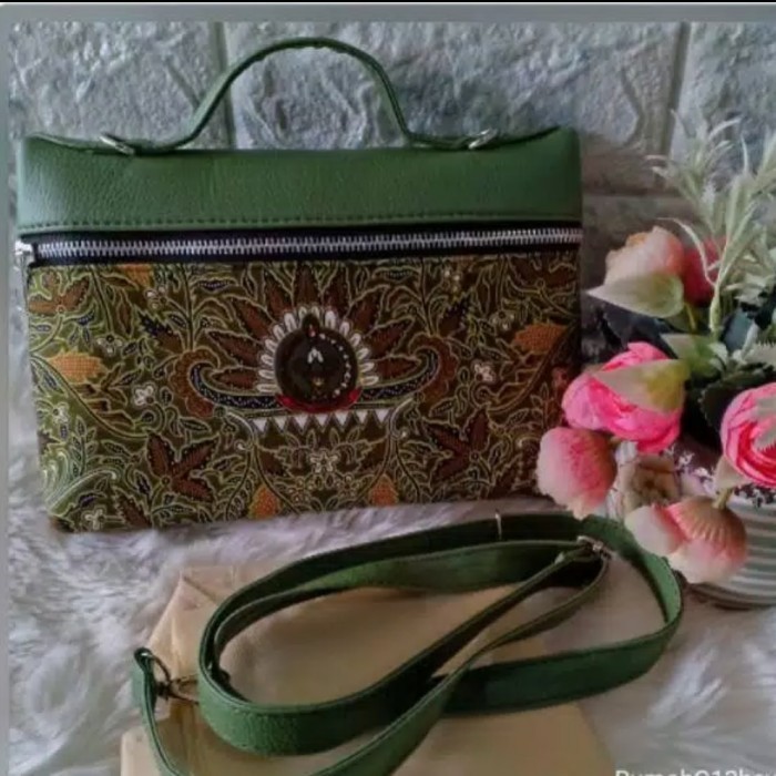 clutch tas selempang batik persit logo cluth