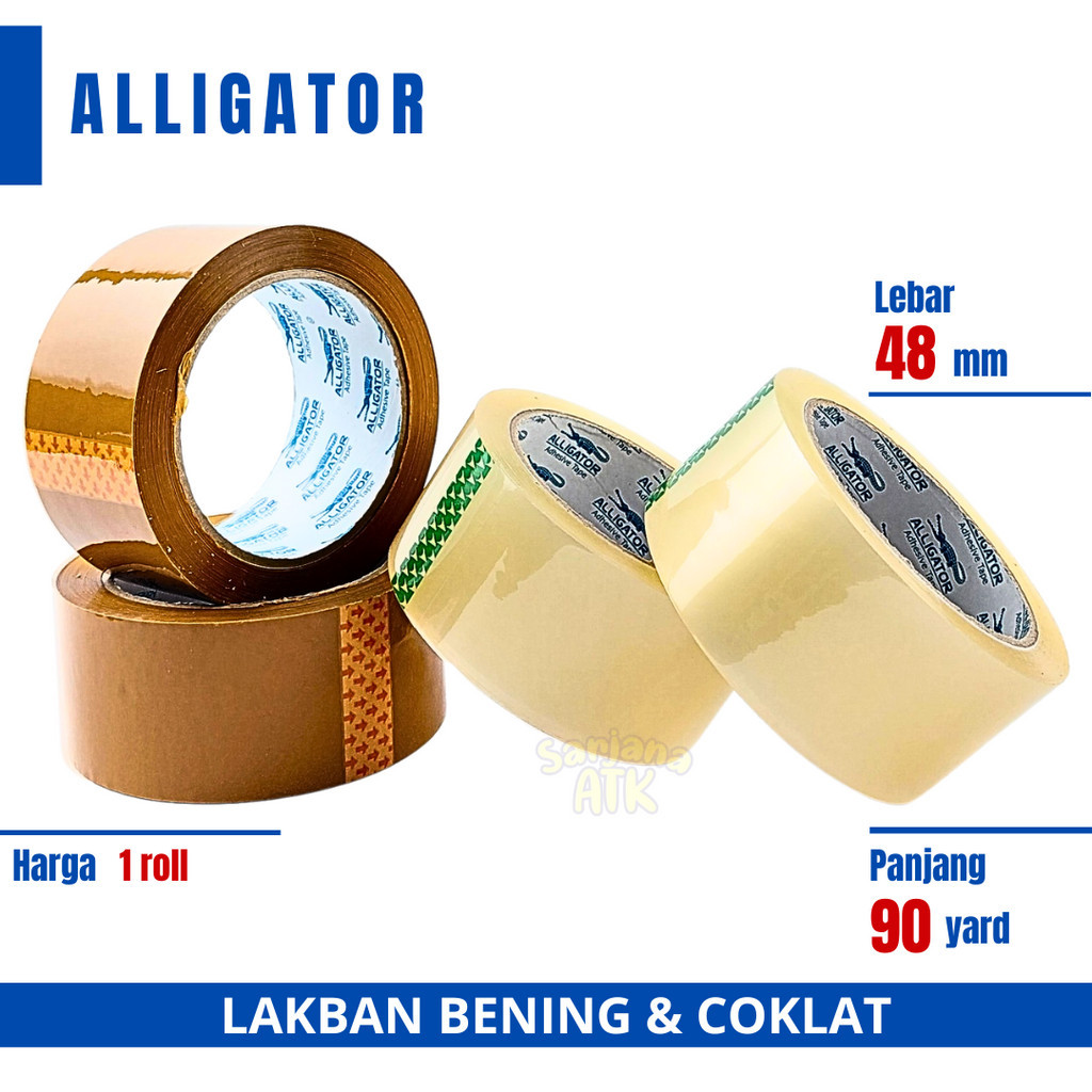 

(1 PCS) Lakban Alligator Coklat/Bening 48 MM 90 Yard