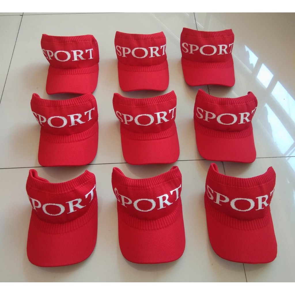 Topi sport jogging sepeda zumba senam golf SPORT RAJUT start pantai matahari murah merah hitam putih