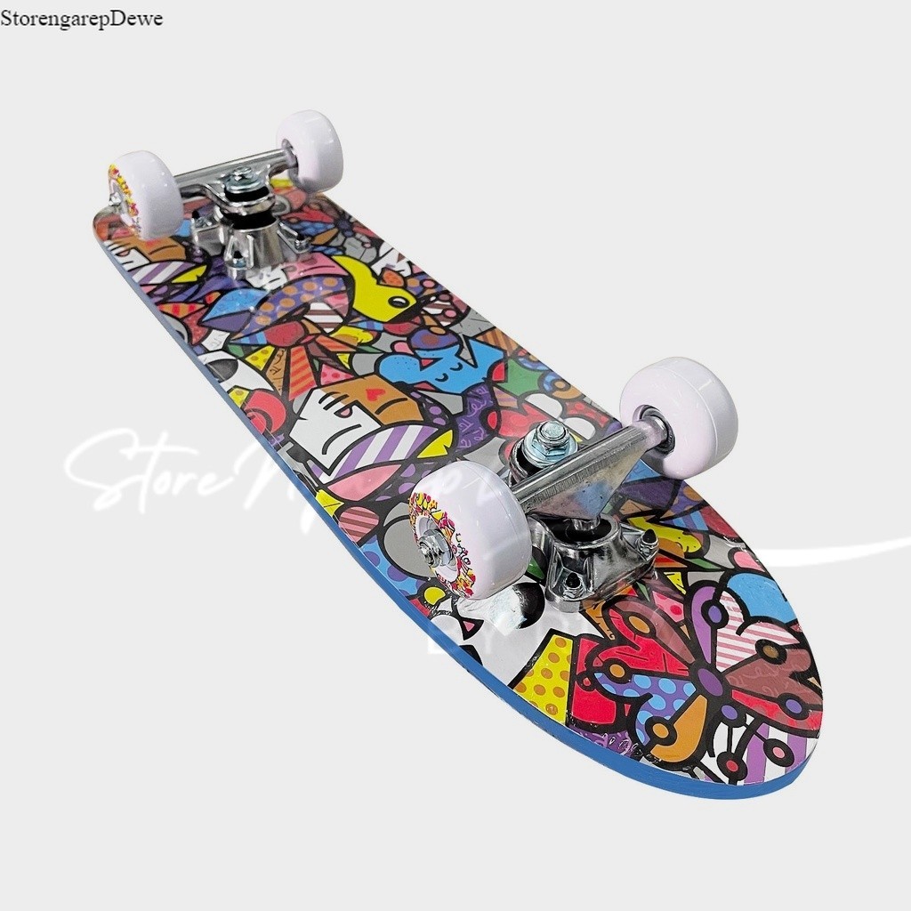 SILVERFOX SKATE BOARD MAPLE MEDIUM BOARD CARTOON LY-2406AA-CRT1  (24X6) produk real sesuai gambar sk