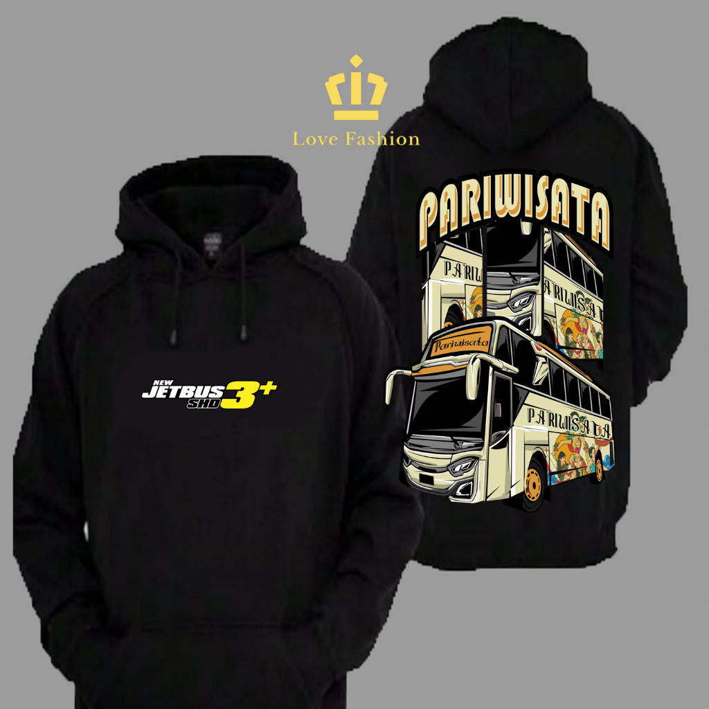 Sweater Hoodie Distro New Jet Bus 3 SHD Bus Pariwisata Wayang Premium Terbaru
