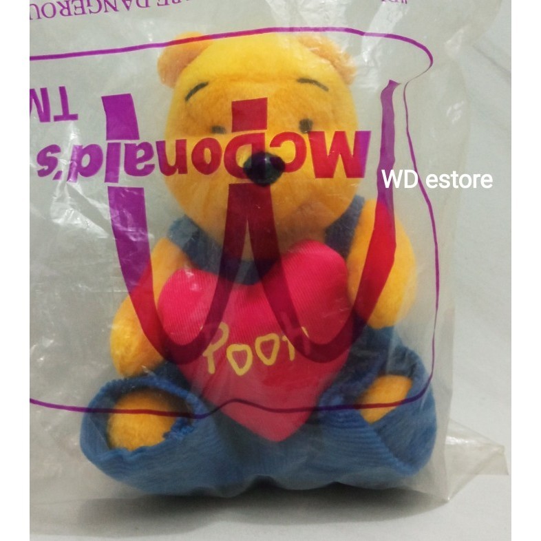 McDonald Happy Meal Toys Winnie The Pooh With Heart Pillow -RR45