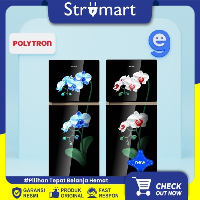 KULKAS 2 PINTU POLYTRON PRW-25MOB/MOW 240L