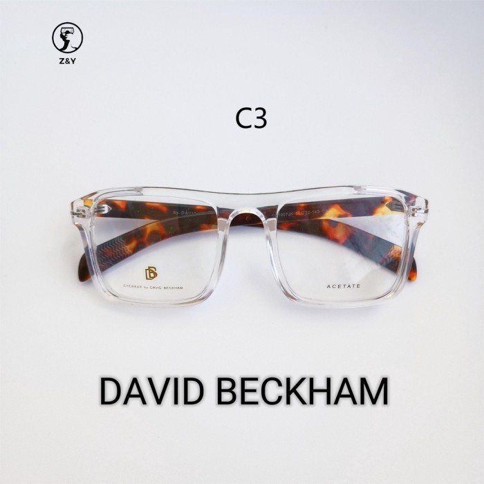 Frame Kacamata Minus Pria Sporty David Bechkam Square Photocromic - Clear, Frame Only