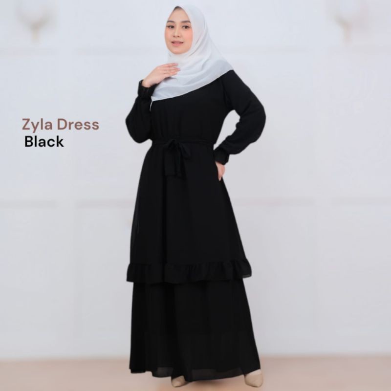 GAMIS WANITA UNTUK LEBARAN- Zyla Dress Gamis Syari Remaja Ceruty Babydoll Gamis Malaysia  Daily Ceru