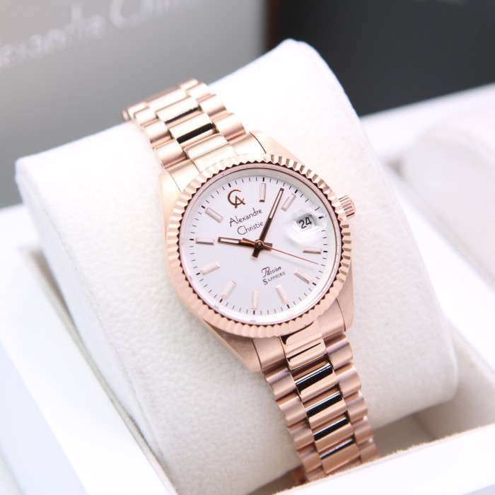 ALEXANDRE CHRISTIE AC5016 / AC 5016 ROSEGOLD WHITE SAPPHIRE ORIGINAL