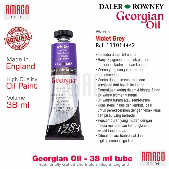 

Cat Minyak Lukis DALER-ROWNEY Georgian Oil 38 ml - Violet Grey - 111014442