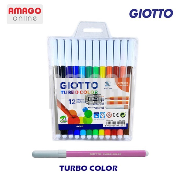

GIOTTO Turbo Color - Plastic Wallet Spidol Warna Spidol Lukis - 12 warna - 71100