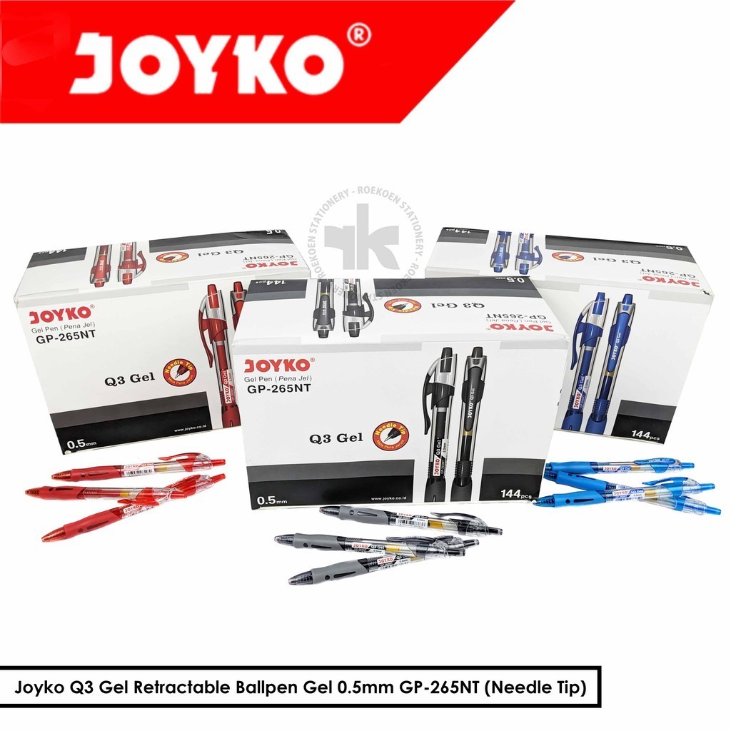 

Joyko Q3 Gel Retractable Ballpen Gel 0.5mm GP-265NT (Needle Tip)