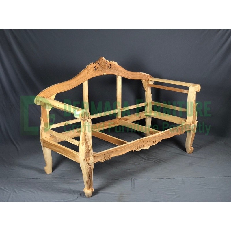 SOFA EMAS LANCIP 2 DUDUKAN KAYU JATI SOFA TAMU SOFA PELAMINAN MEWAH TERMURAH KARYA MEBEL  FURNITURE 