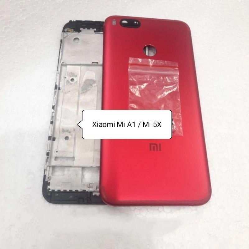 Cessing kesing hausing fullset frame lcd Xiaomi Mi A1 / Mi 5X Backdor + Frame tulang tengah