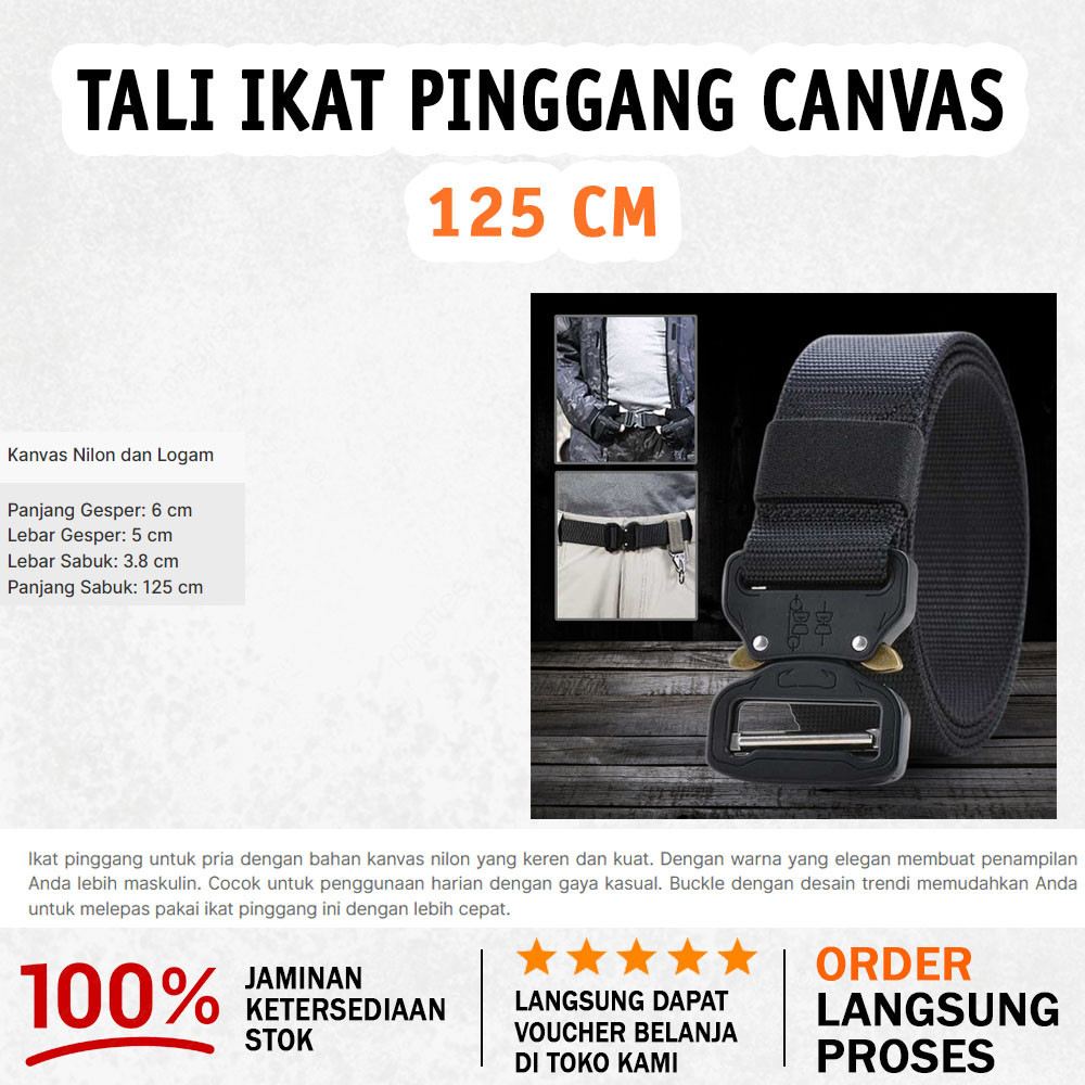 Ikat Pinggang Army Military Tactical Gasper Logam Sistem Fast Unlock Material Kanvas