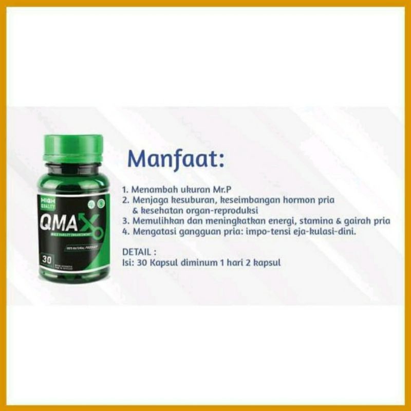 OBAT KUAT PRIA TAHAN LAMA QMAX ASLI 100% ORIGINAL SUPLEMEN PENAMBAH STAMINA PRIA HERBAL ALAMI AMPUH