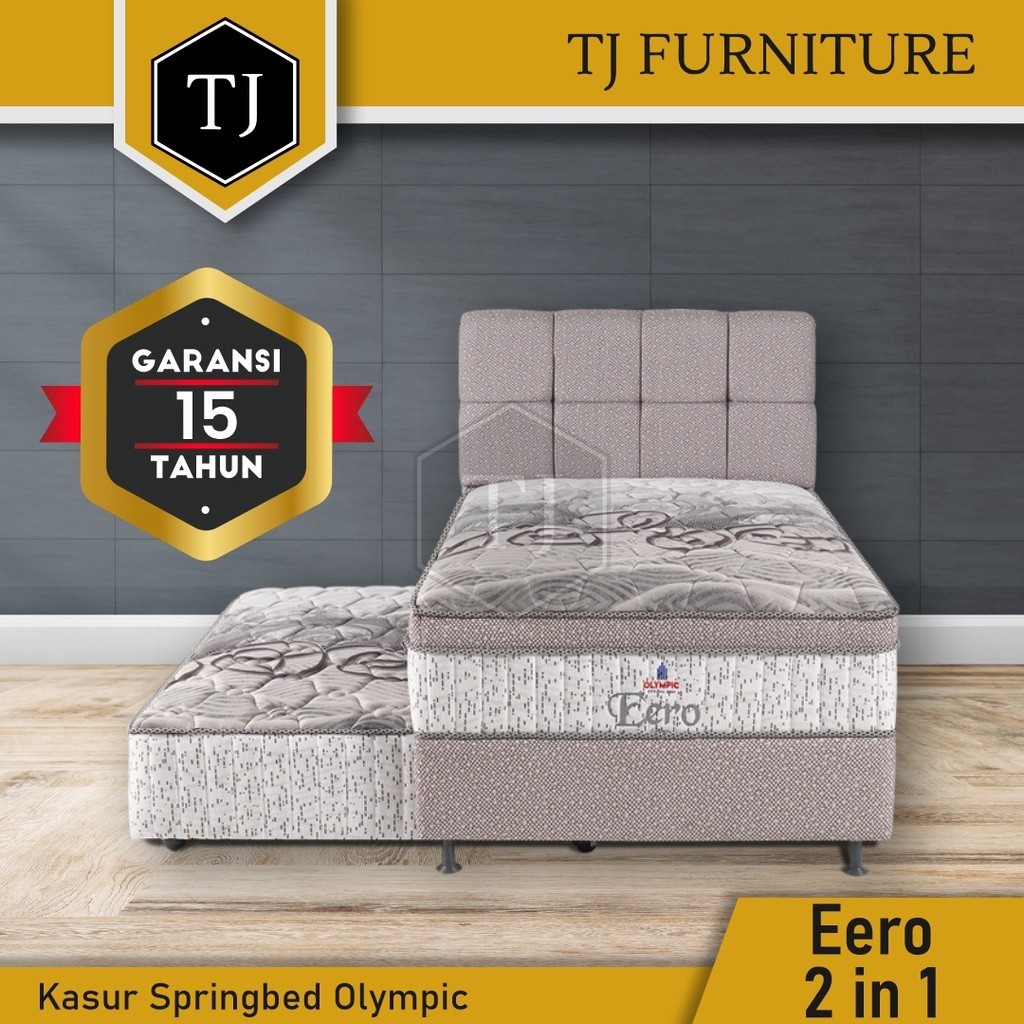Olympic Springbed Eero 2 in 1 Euro Top / Kasur Spring Bed 2in1 Sorong Full Set Sandaran Original