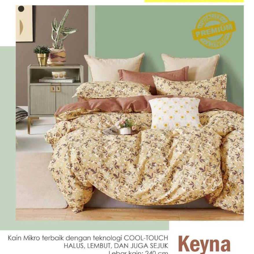 Bedcover 1 Set Sprei Lengkap Motiv kenya Two Tone Coklat New Katalog BeSTAR Free Tas Bedcover