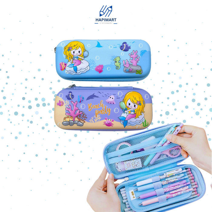 

Tempat Pensil Anak 3D Timbul Motif Mermaid Kotak pensil Waterproof
