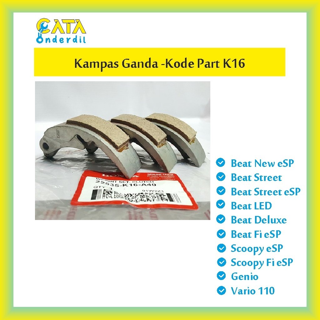 Kampas Ganda Beat, Scoopy Fi Esp 2017 K16 Original HGP