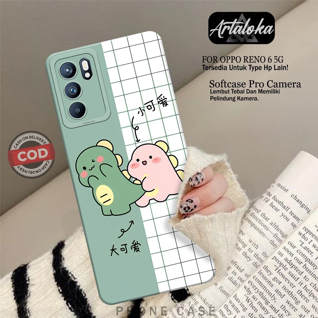 Softcase Hp Oppo Reno 6 5G Fashion Case Kartun Case Oppo Reno 6 5G Silikon TPU Pro Camera Casing Opp