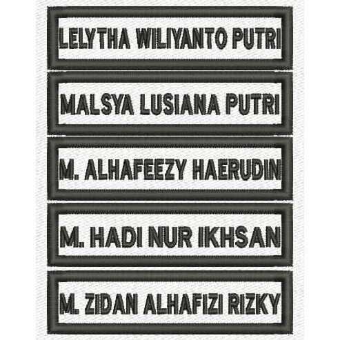 

Bordir Bet Nama // Name Tag // Nama Dada // Papan Nama Custom Bordir bordir bordir