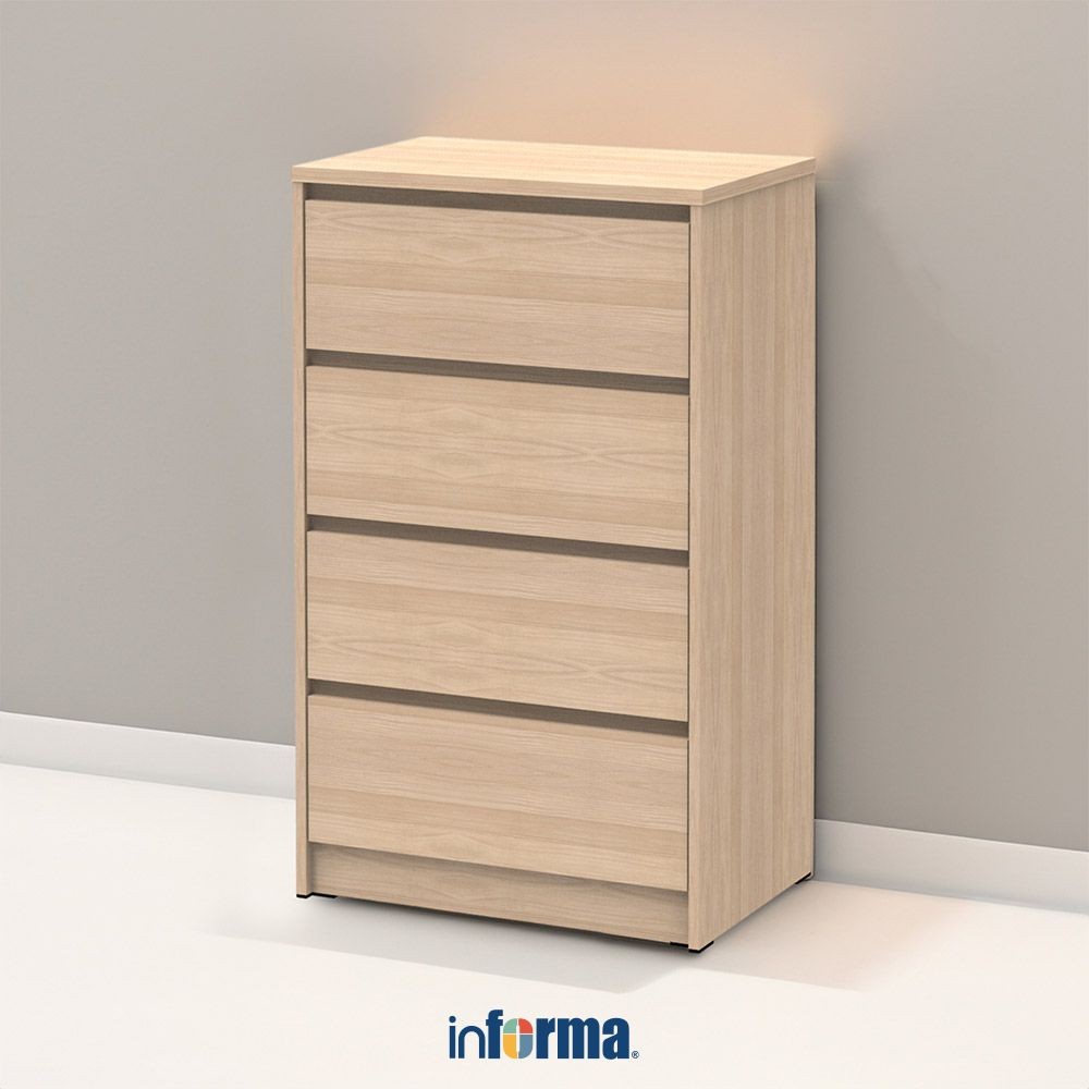 Informa Rana Laci Penyimpanan 4 Tingkat - Cokelat Maple Laci Kabinet Serbaguna Cabinet Penyimpanan I