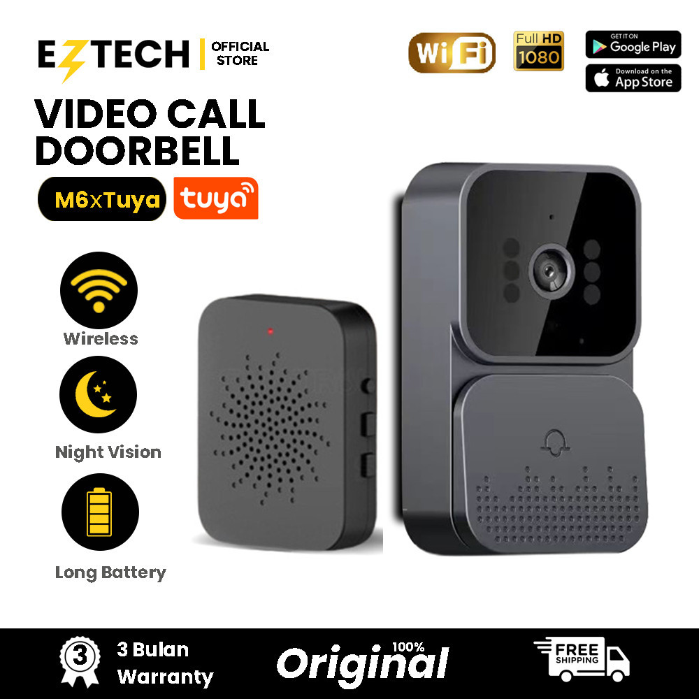 Bel Rumah Wireless Tuya DoorBell Kontrol Ponsel Bel pintu visual WIFI TUYA Smart Doorbell Camera [TU