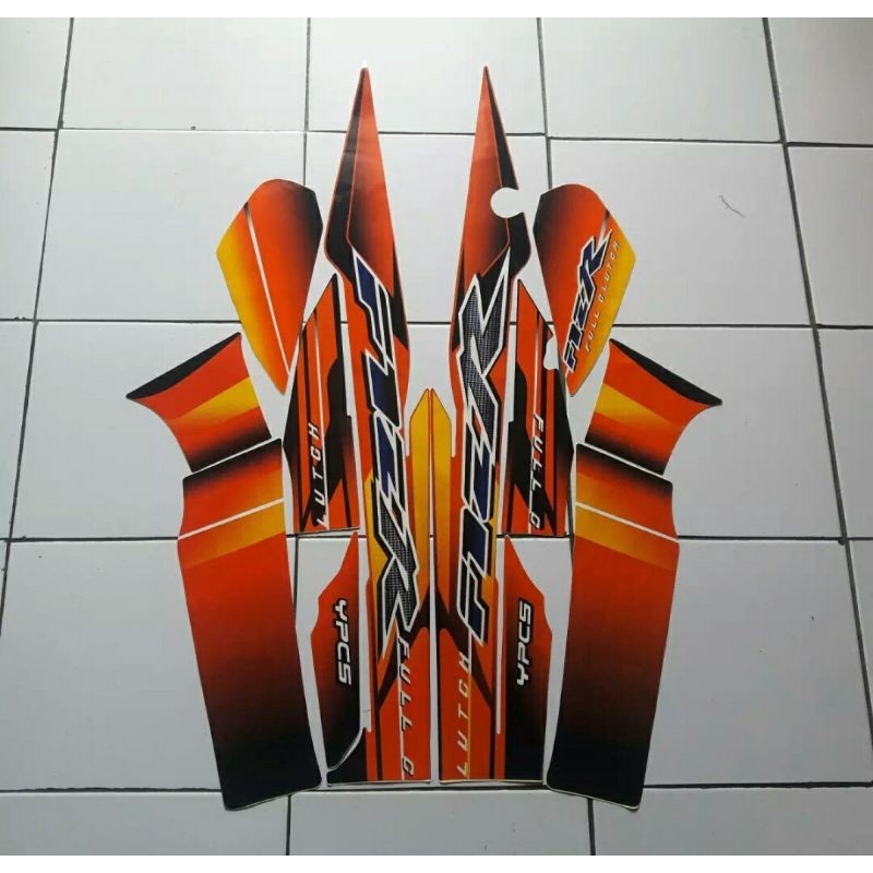 STRIPING FIZ R FULLCLUTH ORANGE HITAM 2003 STRIPING FIZ R LIS BODY FIZ R ORANGE HITAM