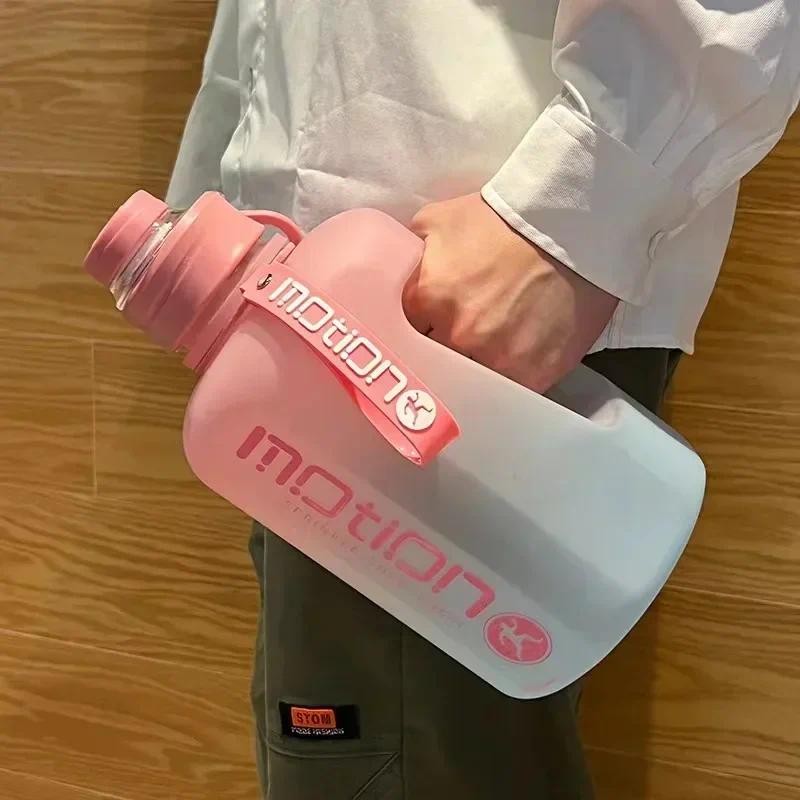 2 Liter Sports Water Bottle With Straw Large Capacity Fitness With Scale Gradient Kettle Outdoor Pla