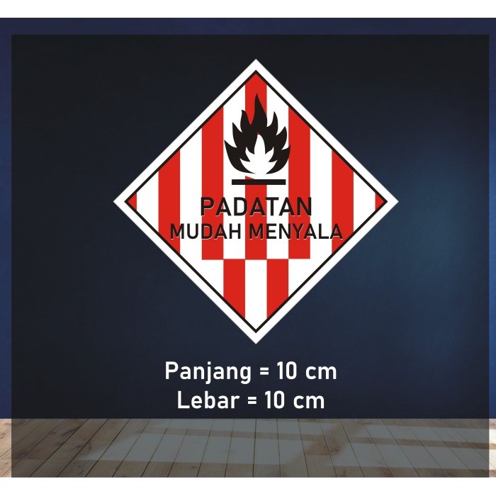 

Sticker Padatan Mudah Menyala 10x10cm - Label B3