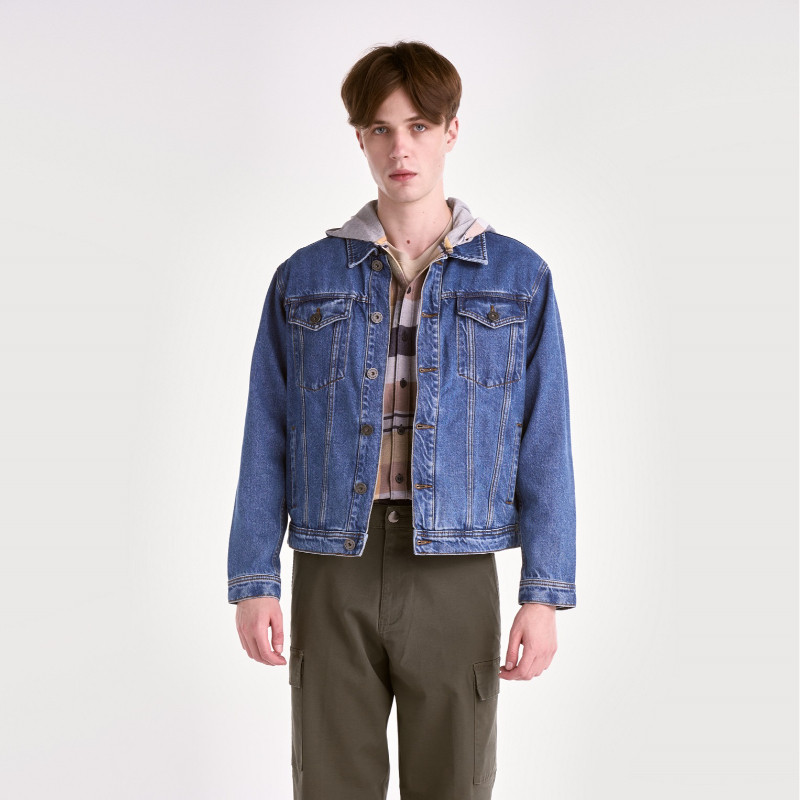 Lascada Jaket Pria Everywear Denim Jacket Dark Blue 0168-31BD