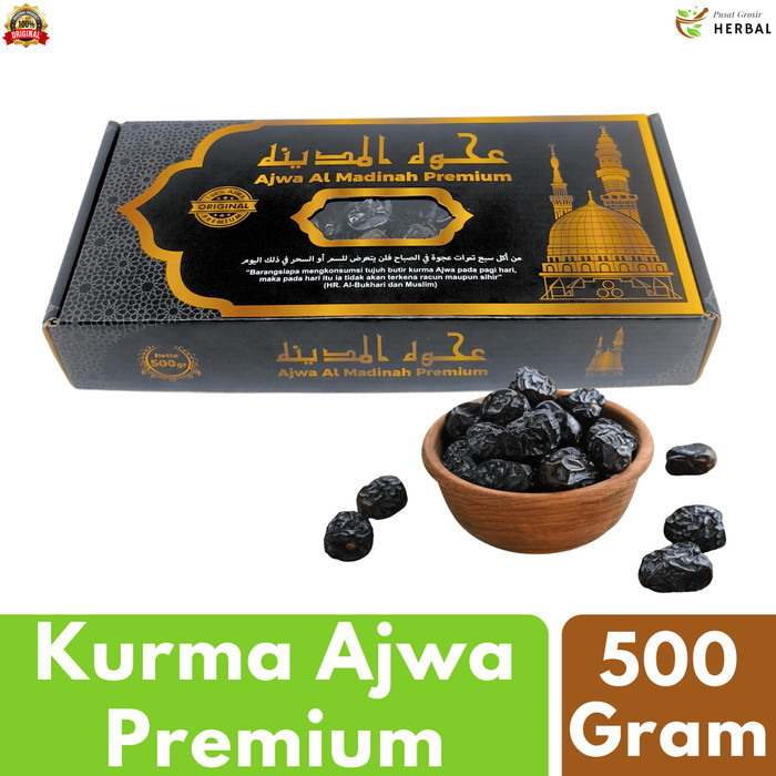 

Kurma Ajwa Nabi 1 Kg Asli 100% Original Premium Madinah / Korma Azwa - 500 Gram