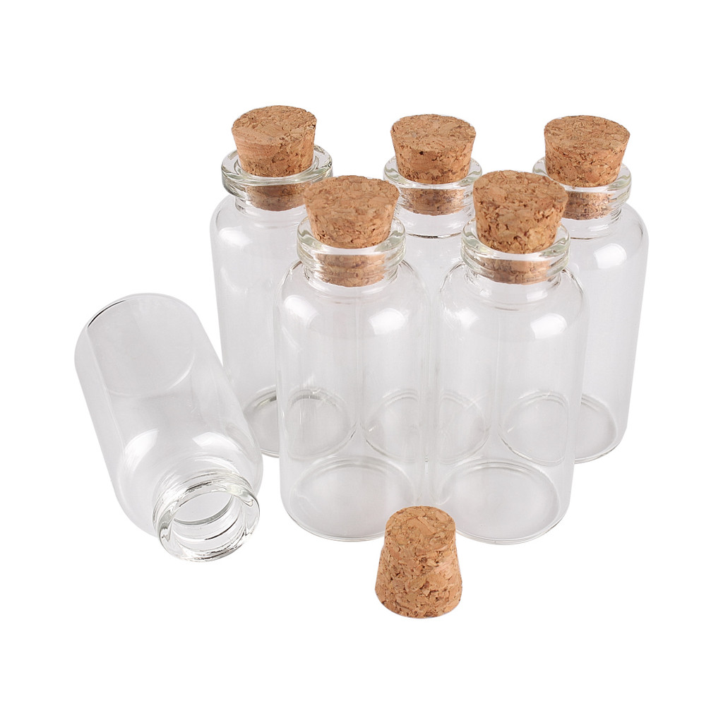 

5pcs 20ml 27*58*12.5mm Glass Bottles Glass vessels with Cork Lids Spice Jars Potion bottles Glass Vials DIY Craft