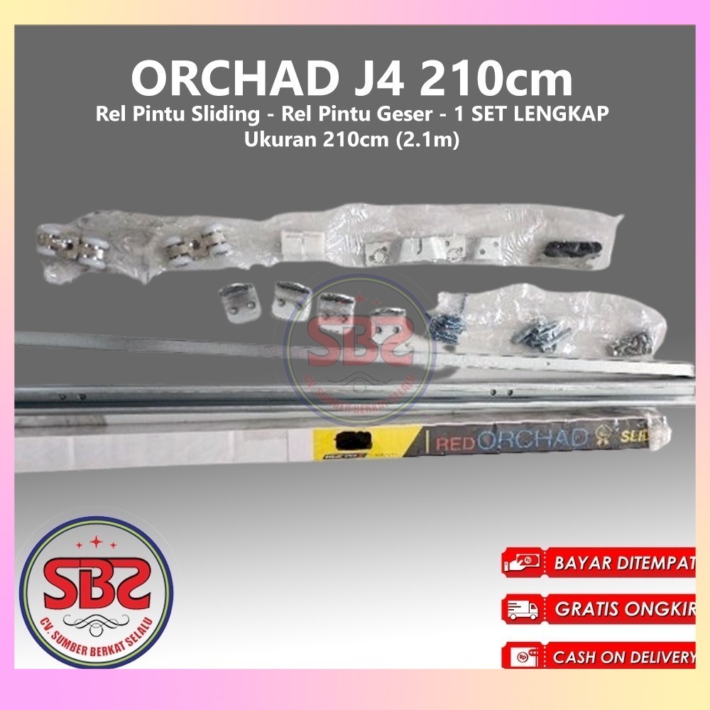 REL SLIDING J4 ORCHAD - Rel Pintu Dorong - Sliding Rail Galvanis - Sliding Track - Rel Pintu 2.1m