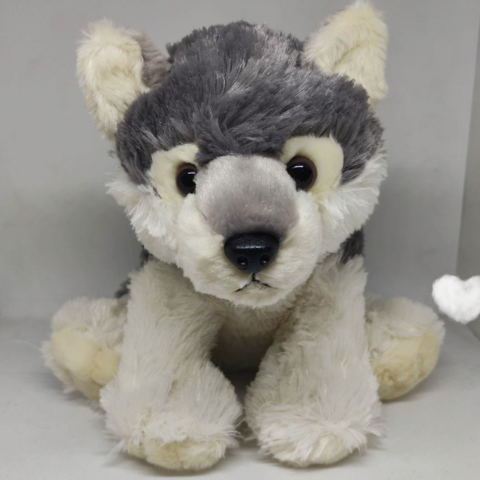 [Collection Kids] Boneka Anjing/Serigala (M) - Putih Coklat