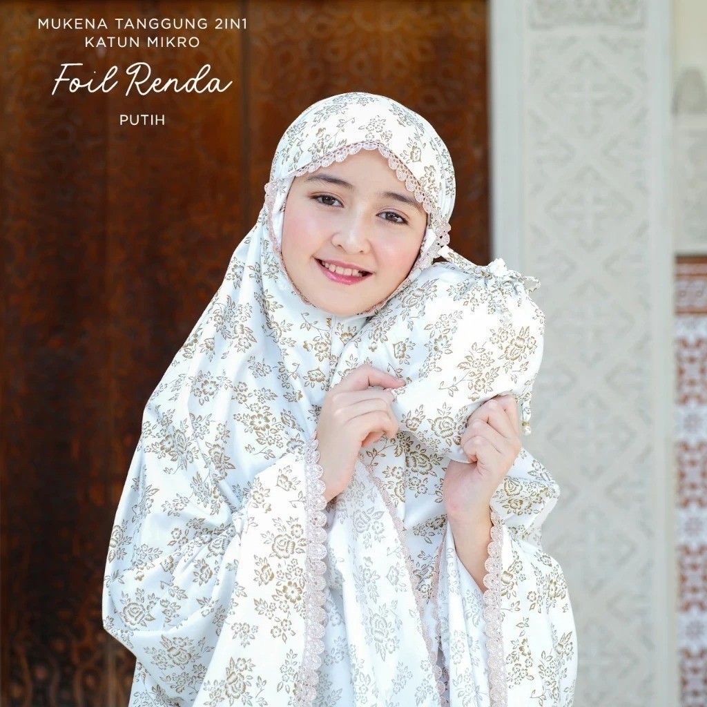 Mukena Anak Katun Premium Motif 2in1 Resleting Foil Renda Mewah Mukenah Anak Perempuan Usia Tanggung