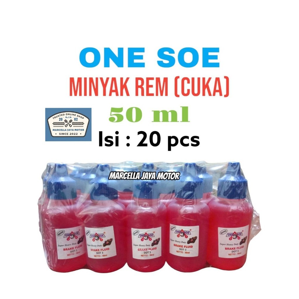 20 pcs ONE SOE MINYAK REM CUKA 50 ML DOT 3 BRAKE FLUID NEUTRAL MINYAK REM MURAH MINYAK REM CUKA 50ML